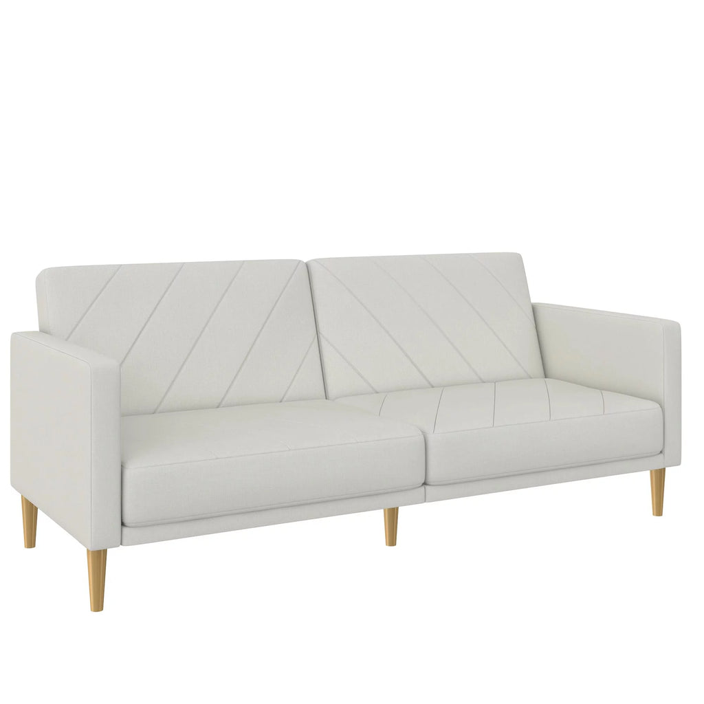Light Gray Linen Futon Sofa Bed U36011