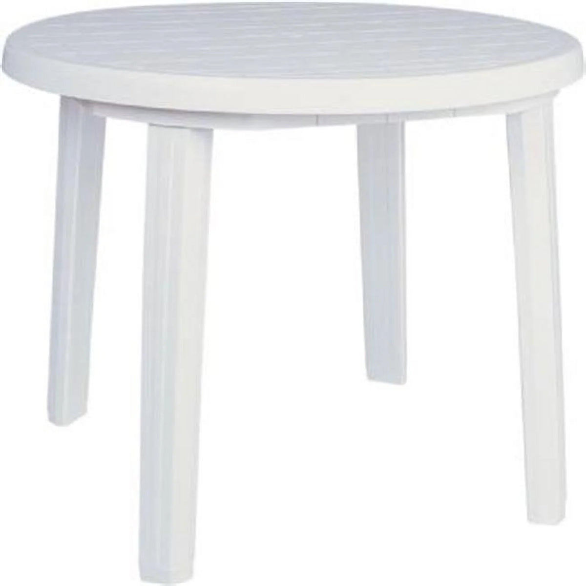 White Resin Round Dining Table Q64192