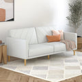 Light Gray Linen Futon Sofa Bed U36011