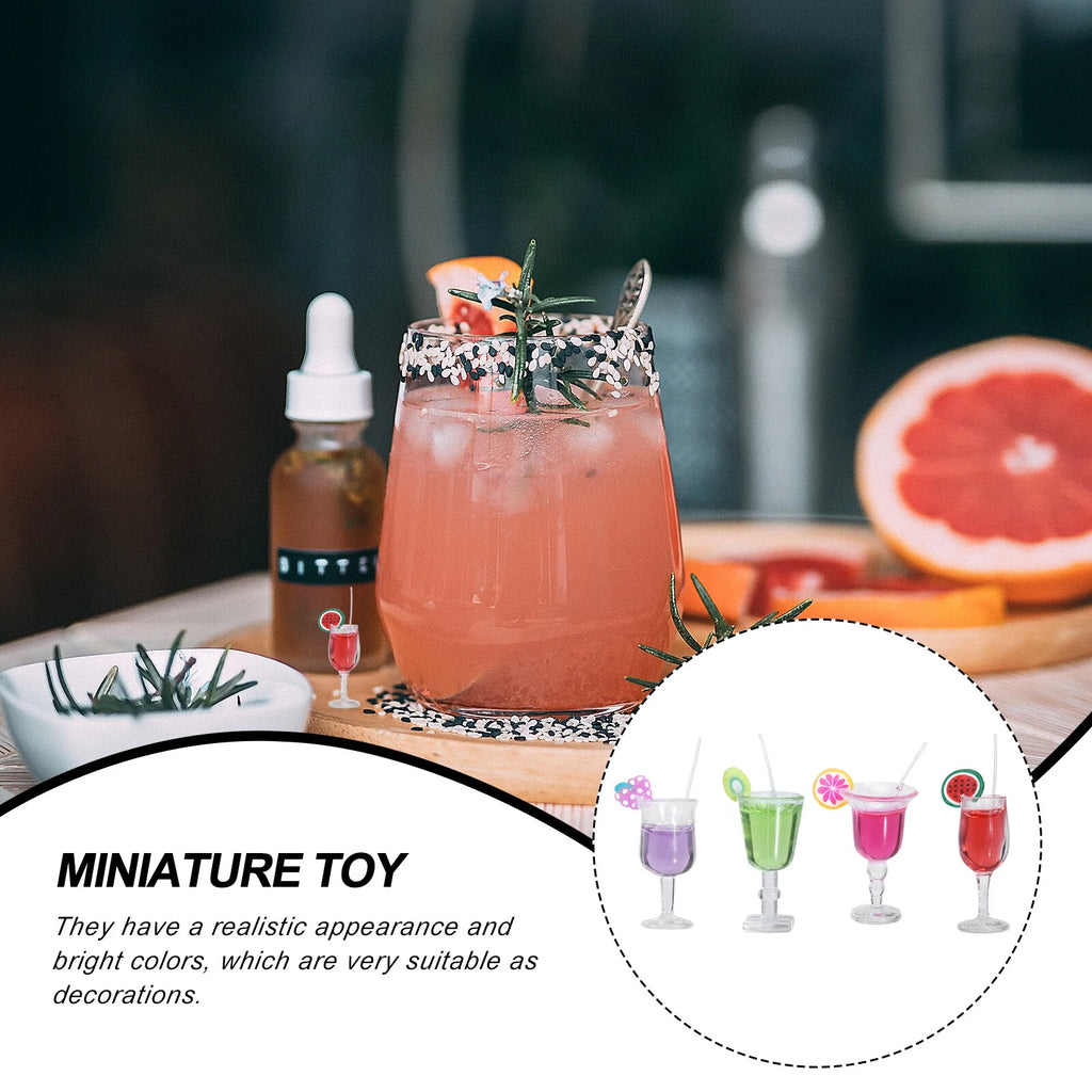 16 Pcs Fruit Cocktail Micro Landscape Model Miniature Toy House Ornaments Z899