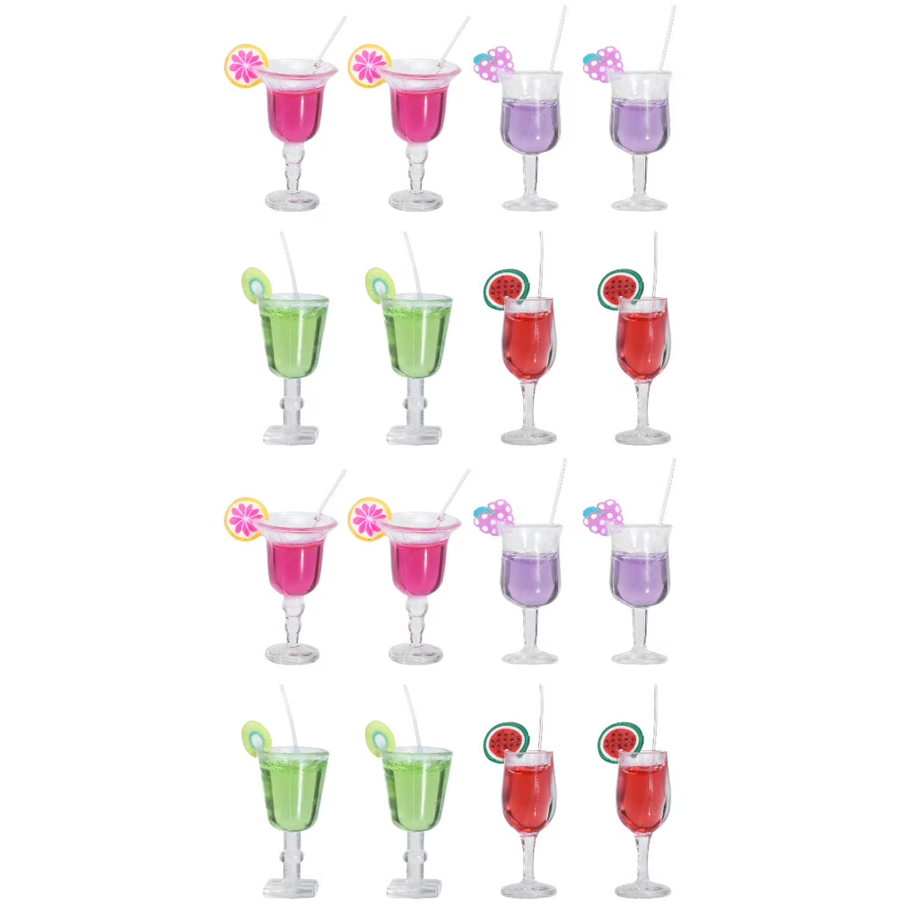 16 Pcs Fruit Cocktail Micro Landscape Model Miniature Toy House Ornaments Z899