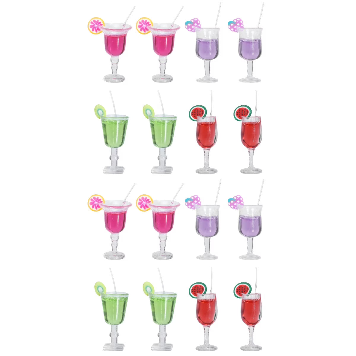 16 Pcs Fruit Cocktail Micro Landscape Model Miniature Toy House Ornaments Z899