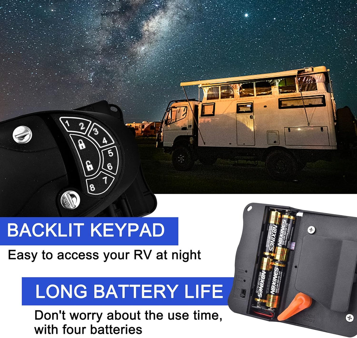 RV Keyless Entry Door Lock with Backlit Keypad E862047