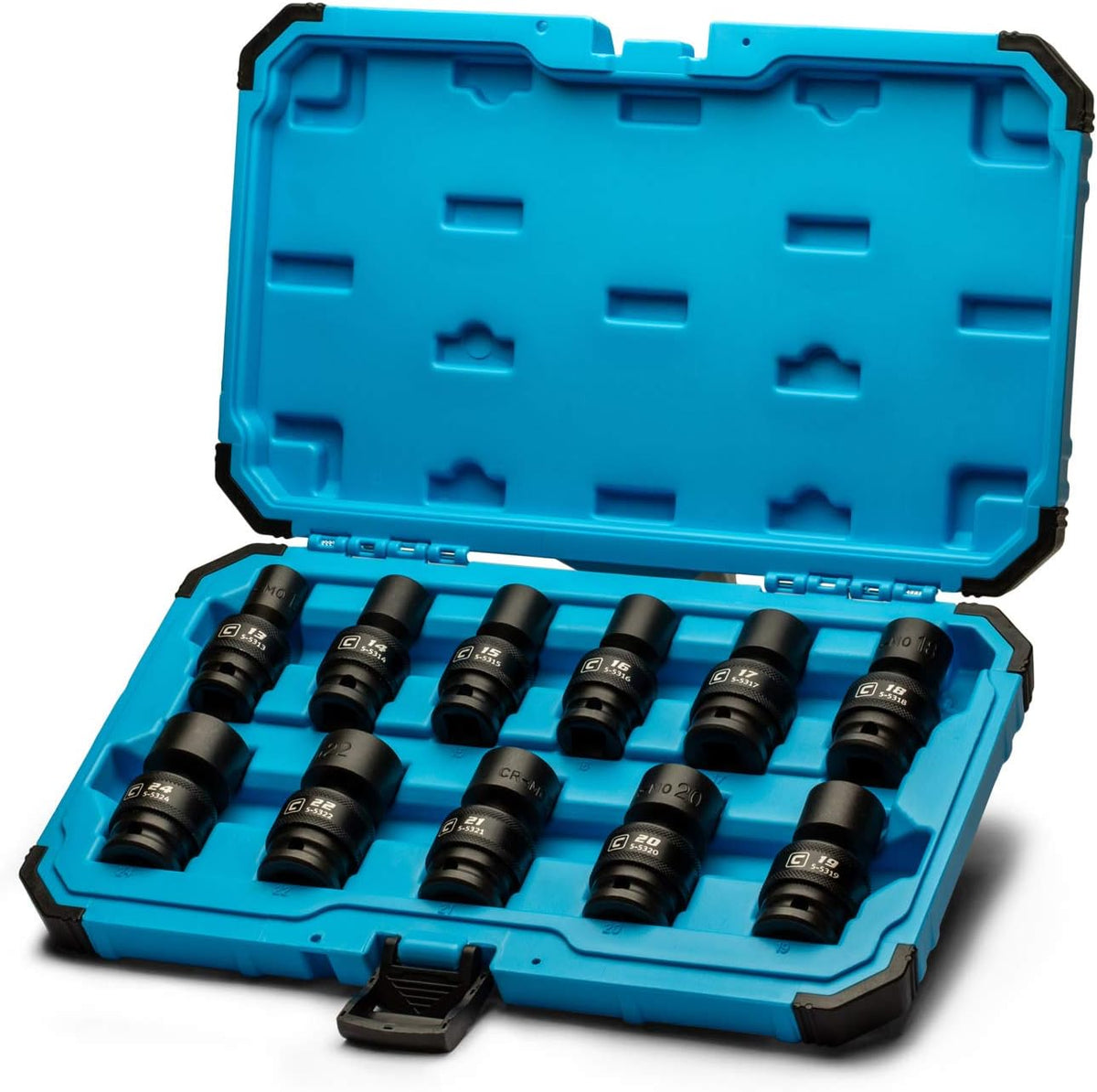 3/8 in Drive Universal Impact Socket Set, 8-19 mm Metric, 12-Piece Q8826