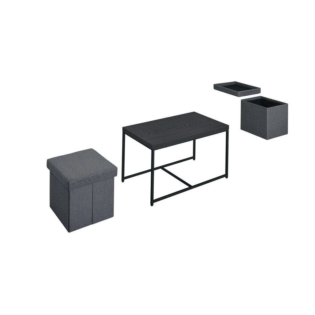 Oak Wood Grain 3 Piece Coffee Table Set N231