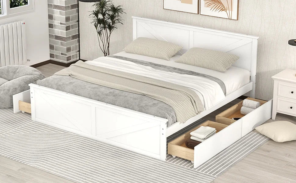 Wooden Platform Bed A624826