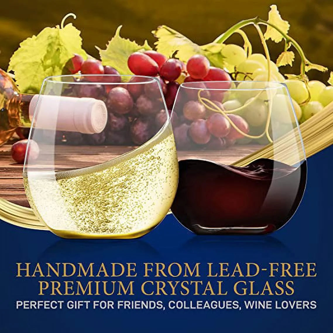 Stemless Wine Glasses Set of 12 K422027