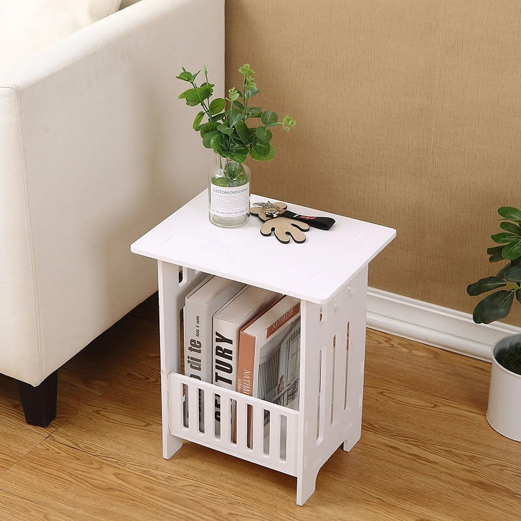 White Square Nightstand B455