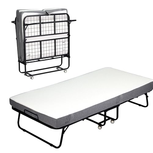 Black Folding Rollaway Bed with Mattress T258615