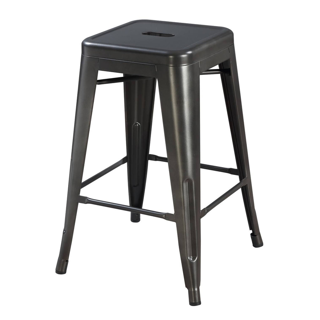 Gunmetal Grey 24-Inch Bar Stool Set of 2 H41787