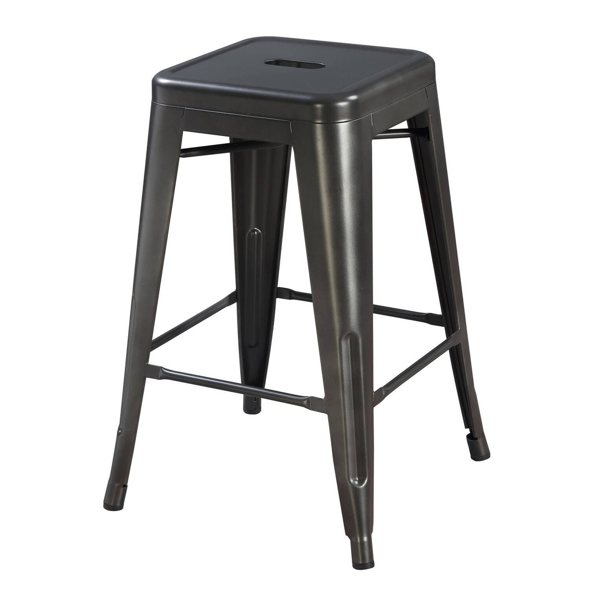 Gunmetal Grey 24-Inch Bar Stool Set of 2 H41787