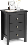 White 3 Drawer Wood Nightstand T420233