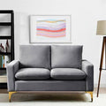 Gray Velvet Square Arm Loveseat P253