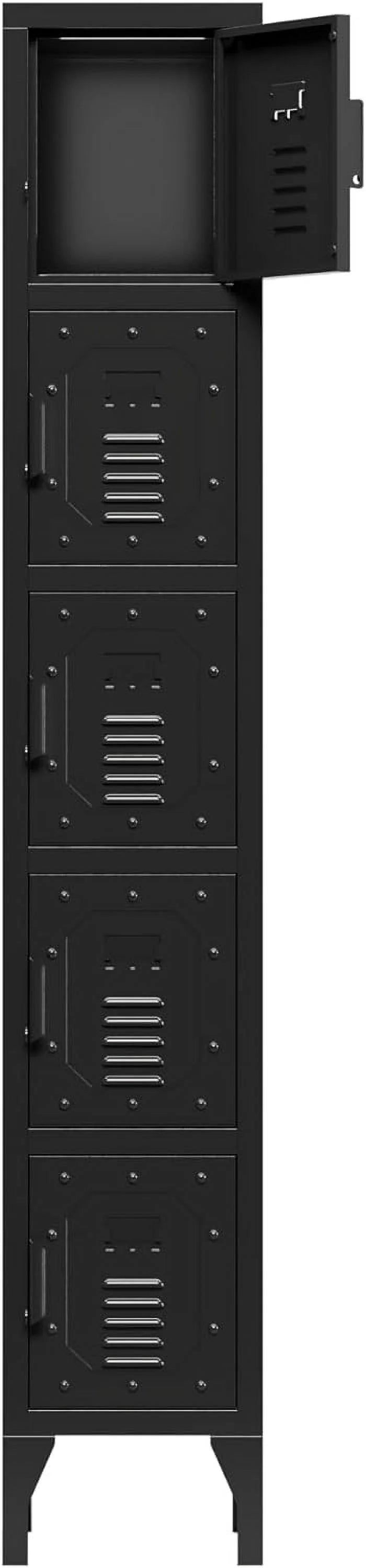 Black 72" Tall Metal Storage Cabinet with 5 Doors A91096