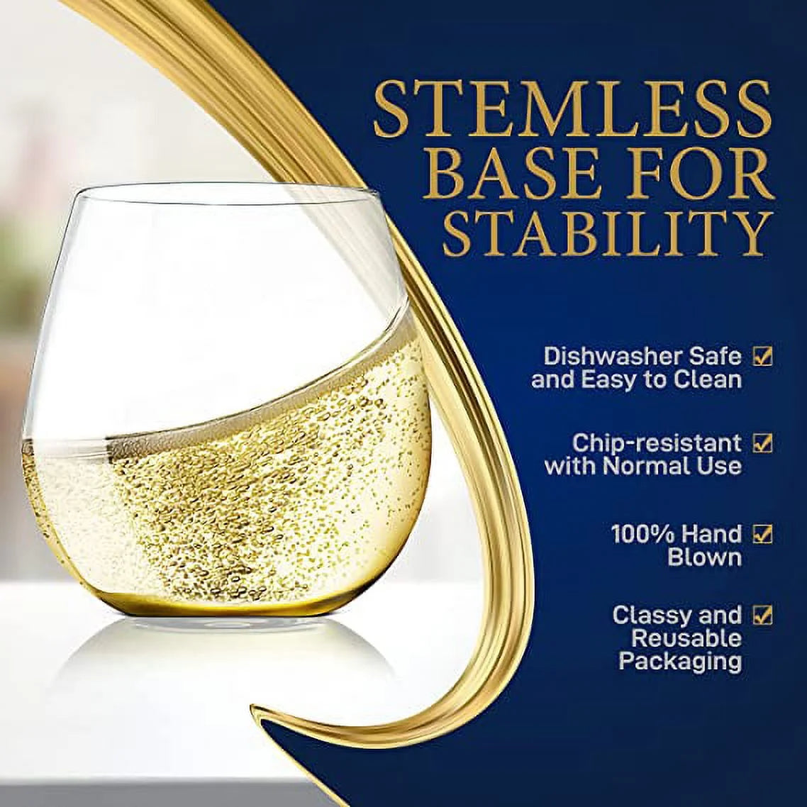 Stemless Wine Glasses Set of 12 K422027