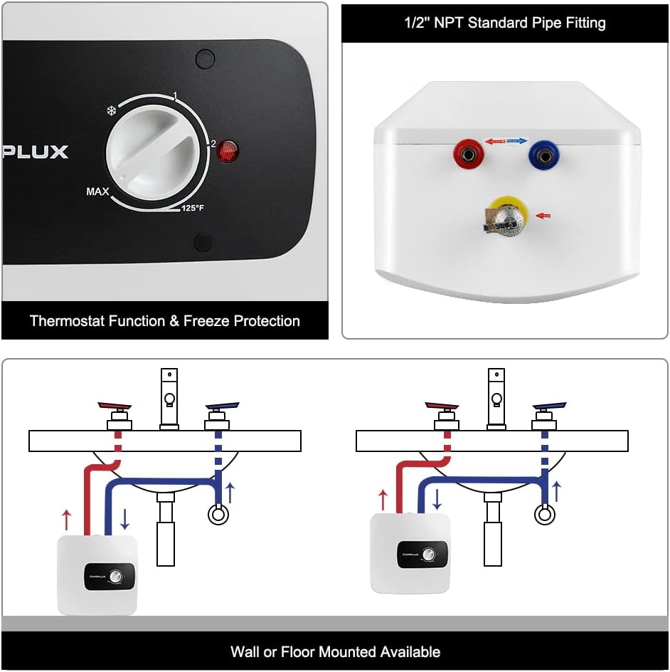 4 Gallon Electric Water Heater with Cord Plug Y228952