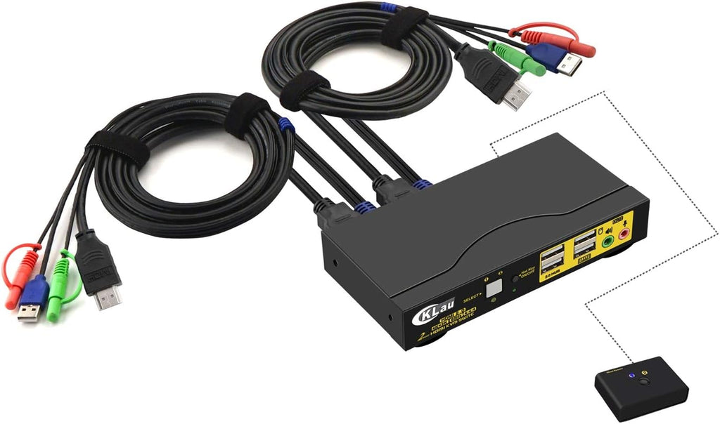 4 Port KVM HDMI Switch with Audio, Microphone, 2 USB 2.0 Hub and Cables M824315