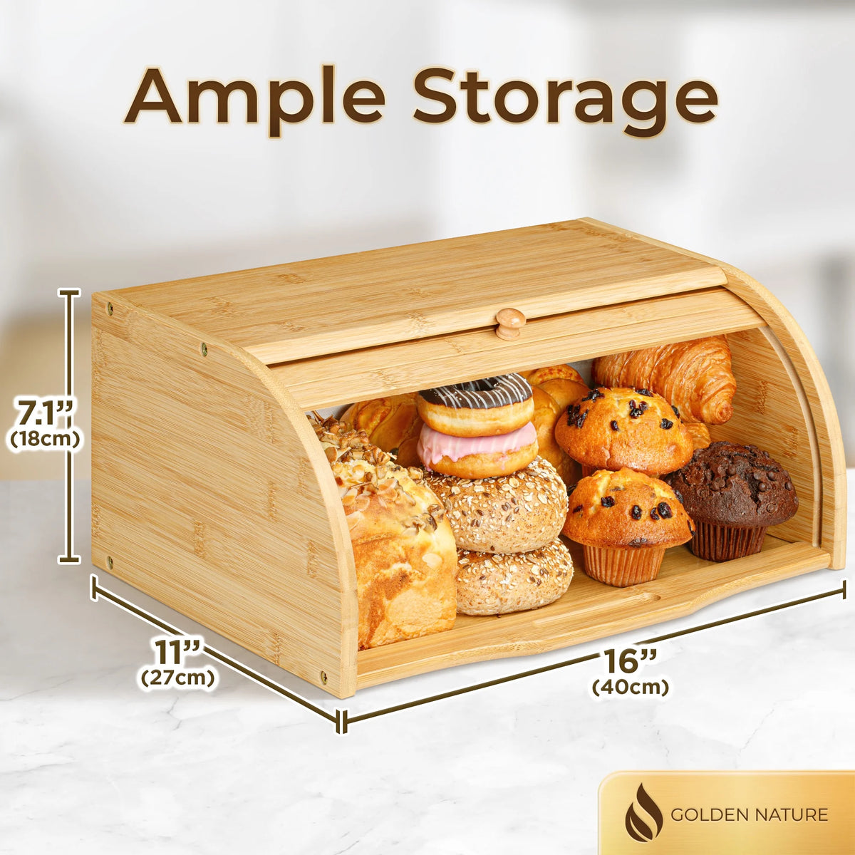 Large Bamboo Bread Box U94455