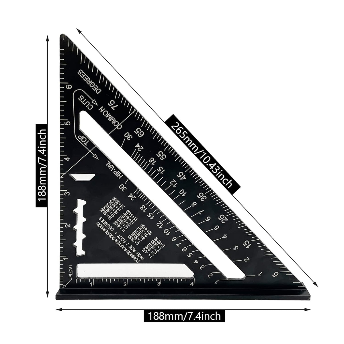 7 inch Aluminum Alloy Triangle Ruler Carpenter Square G48879