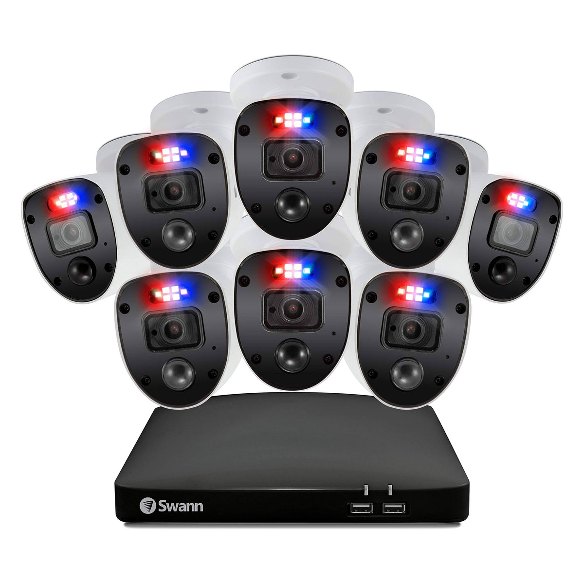8 Channel 8 Cameras Wired Surveillance DVR Cctv 1080p Full HD 1TB Hdd Color Night Vision Security Camera System H3985