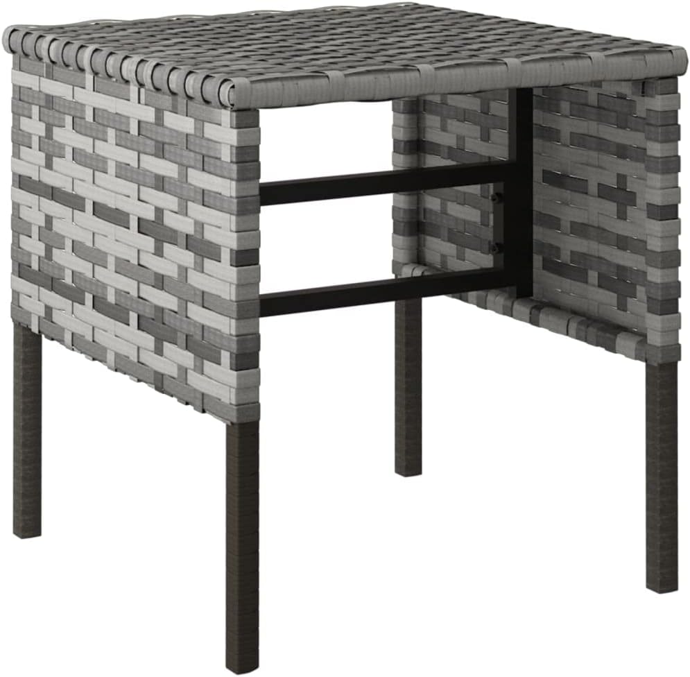 4 pcs Gray Poly Rattan Outdoor Sectional Patio Furniture Set with Cushions A306891