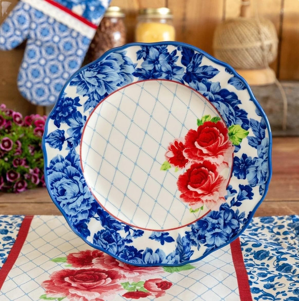 12-Piece Blue Floral Dinnerware Set K456331