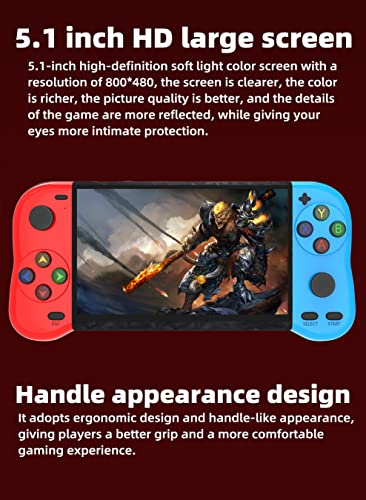 5.1-inch Handheld Game Console Built-in 12000 Games (Bluered) H934