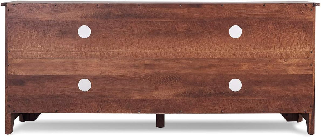 Brown Wood TV Stand with 4 Open Storage Shelves J87825