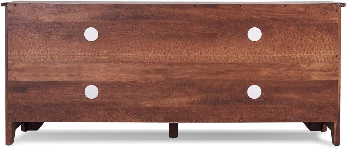 Brown Wood TV Stand with 4 Open Storage Shelves J87825