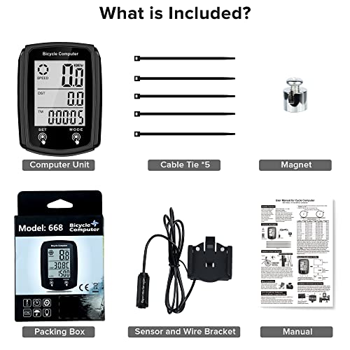 Wired Bike Speedometer with LCD Display A40491