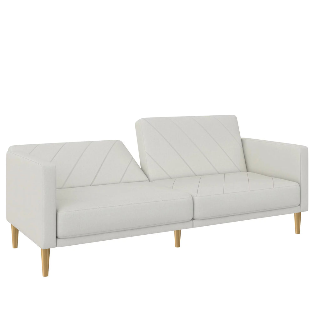Light Gray Linen Futon Sofa Bed U36011