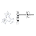0.75 CT Diamond Flower Cluster Stud Earring in Gold, 925 Sterling Silver V290286
