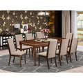 9-Piece Solid Wood Dining Room Set with 8 Parson Chairs Z99643