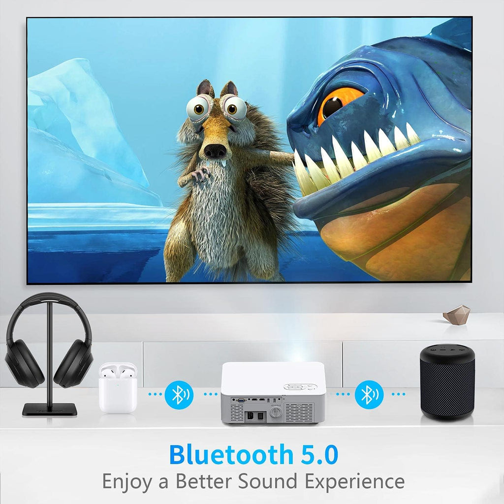 Full HD 1080P WiFi Bluetooth Projector, 9800LM 450" Display 4K Movie Projector H845802