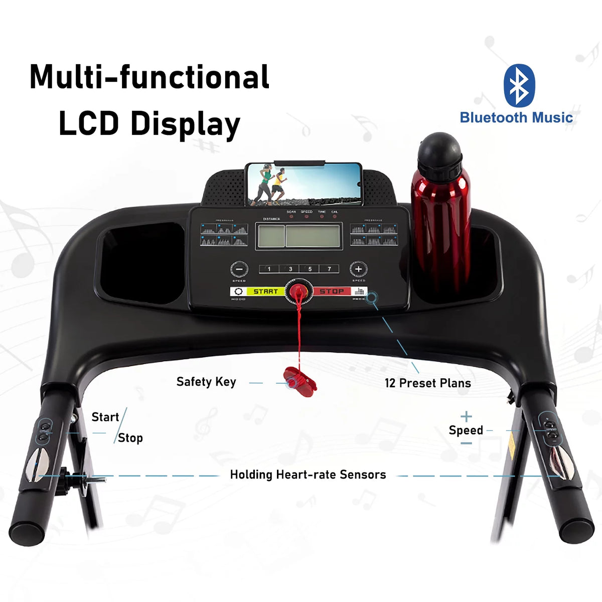 2.5HP Folding Treadmill with Incline M8123
