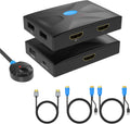 KVM Switch HDMI 8 Port 4K@30Hz 8 in 1 Out with 9pack Cables 4 USB 2.0 Hubs Desktop Selector IR Remote Rack Mount Ears N186886