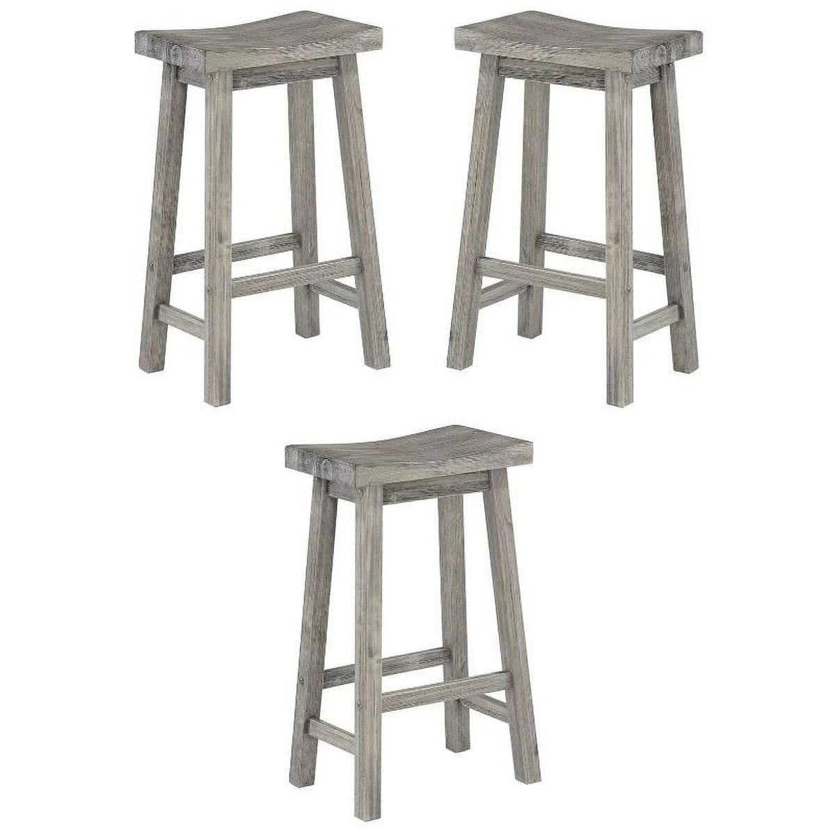Set of 3 Storm Gray Barstool G872