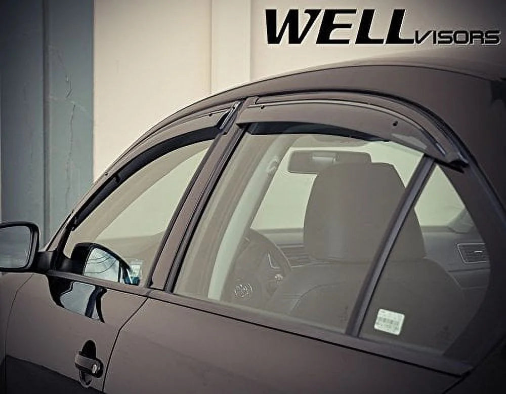 Side Window Wind Deflector Visors with Black Trim J302380