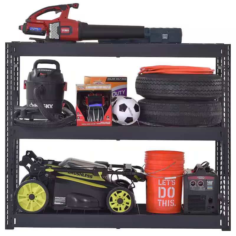 3-Tier Steel Freestanding Garage Storage Shelving Unit in Black G5146