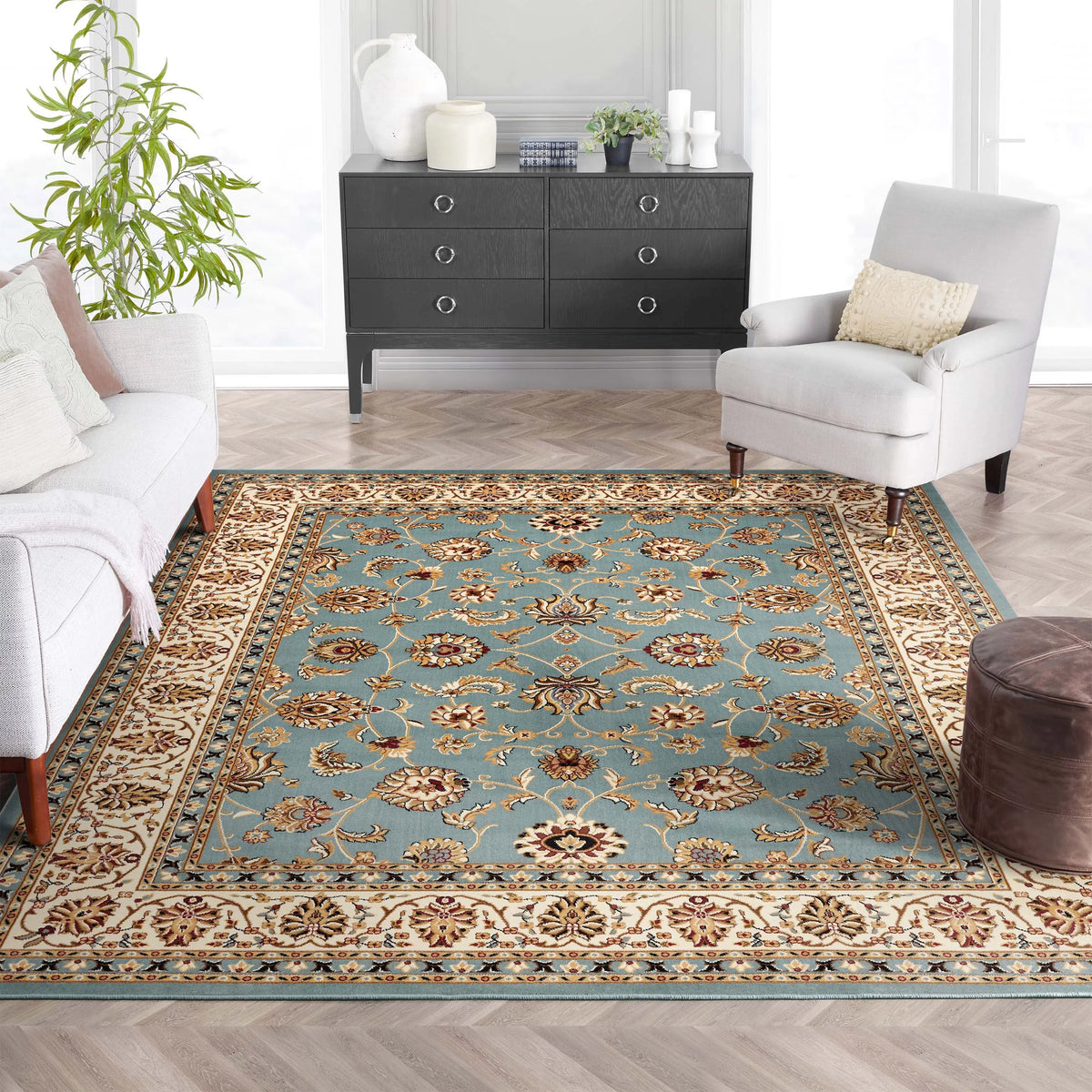 5'3" x 7'3" Floral Oriental Area Rug I143