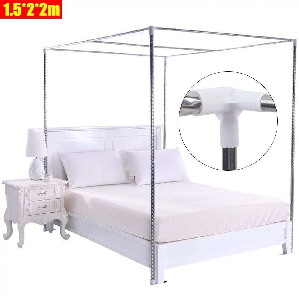 Detachable Silver Stainless Steel Bedding Canopy Frame D569