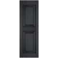 2-Pack 15-in W x 75-in H Black Raised Panel Wood Exterior Shutters W318