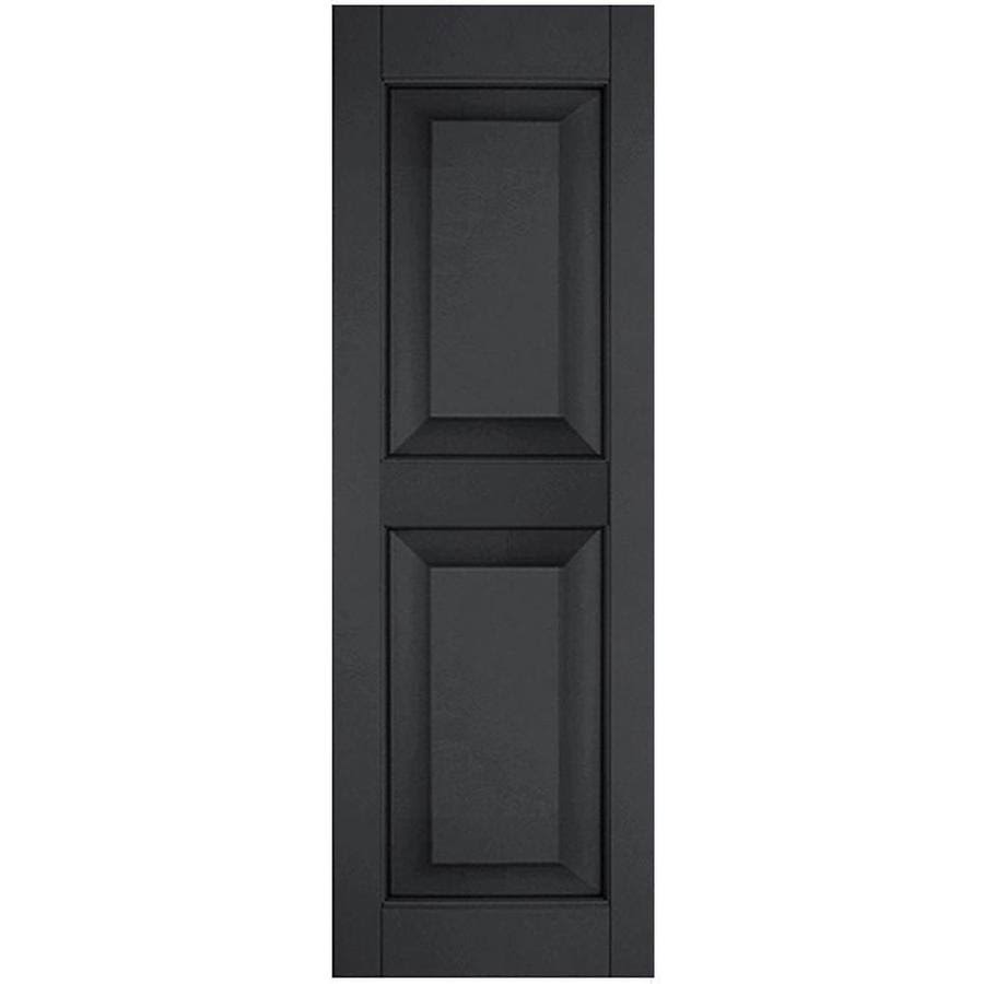 2-Pack 15-in W x 75-in H Black Raised Panel Wood Exterior Shutters W318