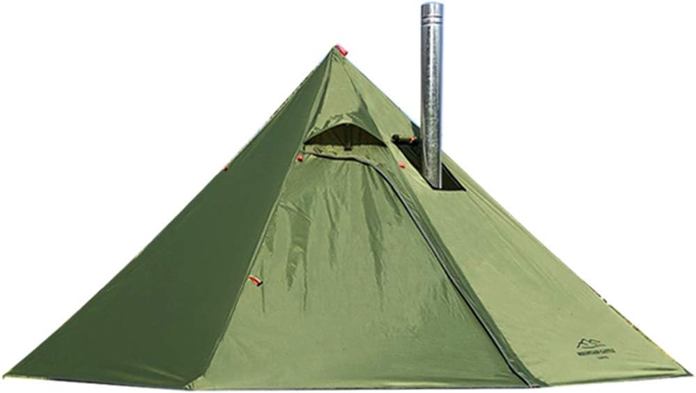 3 Person Lightweight Tipi Hot Tent with Fire Retardant Flue Pipes Window G25611