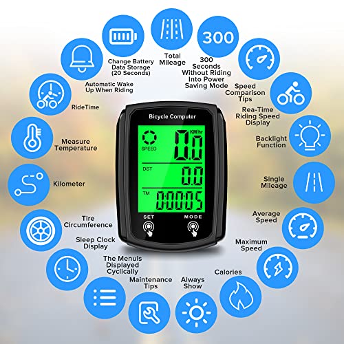 Wired Bike Speedometer with LCD Display A40491