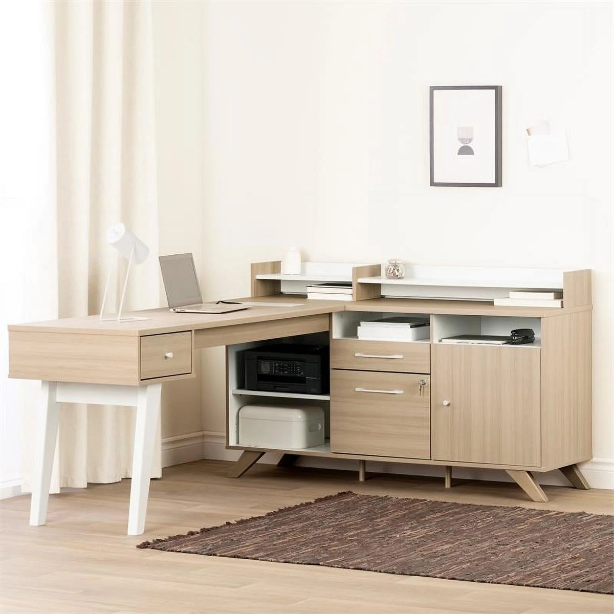 L-Shaped Desk with Power Bar H90048