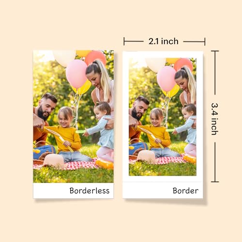 White 2.1x3.4 inches Portable Photo Printer with 38 Sheets P602275
