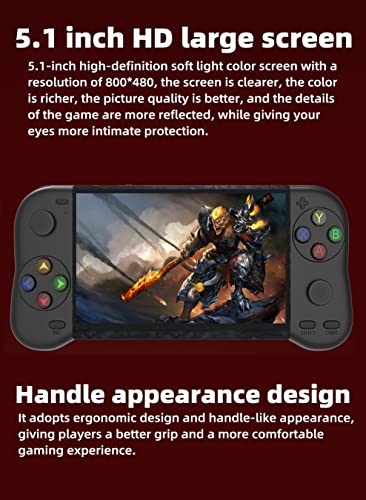 5.1-inch Handheld Game Console Built-in 12000 Games (Bluered) H934
