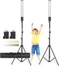 24W 2 Pack Bi-Color LED Video Light Kit with Tripod Stand N3287