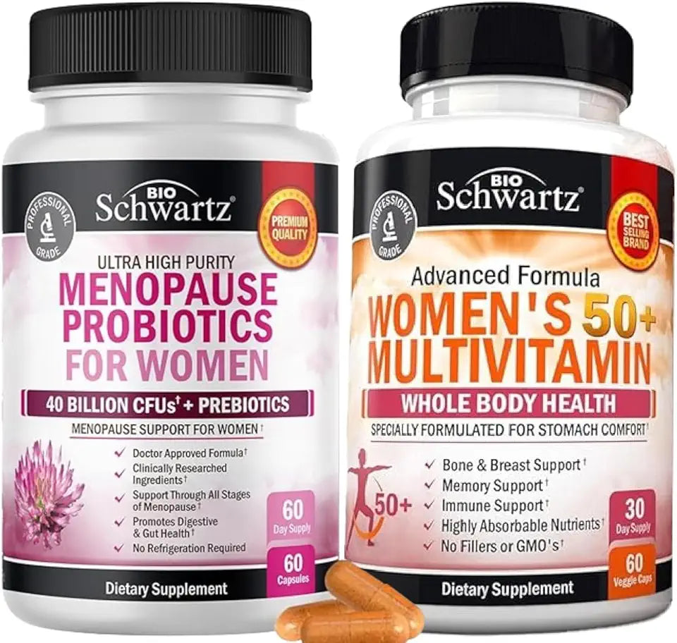 Probiotic Menopause Supplement for Women Plus Daily Multivitamin for Women 50 & Over T242
